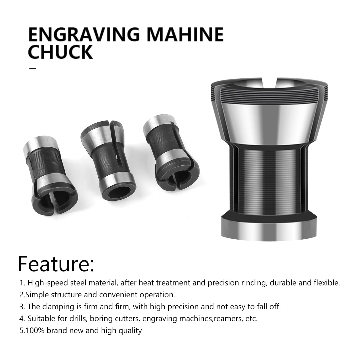 Spannzangenadapter 3 Mm & 6 Mm – 2-tlg. Set Für Pneumatische Gravier- & Schleifmaschinen | Metalllegierung