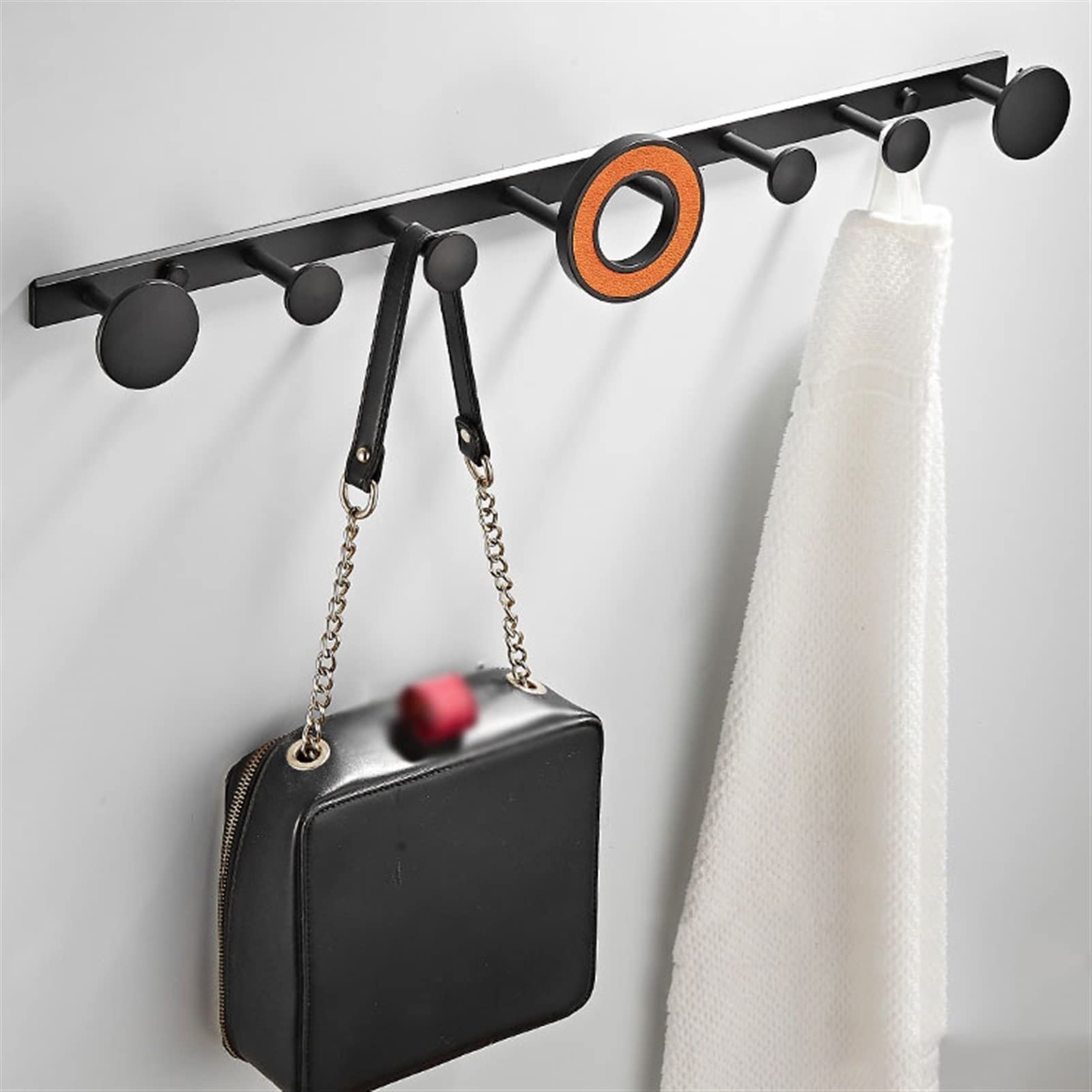 Perchero Pie Rack de Capa de Pared, riel de guía de Gancho de Gancho de Metal Creativo, Gancho de Pared de diseño de Lujo Simple y Ligero, Gancho de Abrigo sin Golpe Colgar Ropa Sombrero
