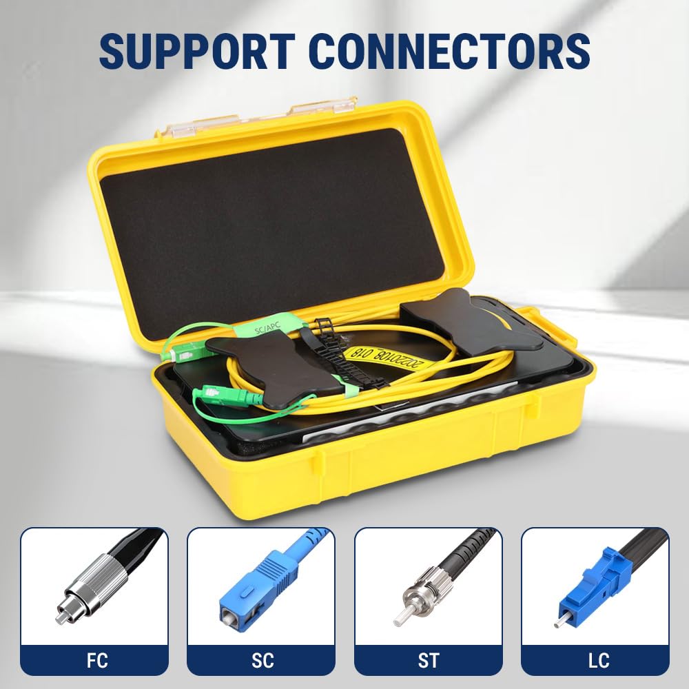 Boîte de Câble de Lancement OTDR SC/APC-SC/APC, 1KM Cables Fibre Optique, Eliminateur de Zone Morte, pour Test et Mesure Réseau