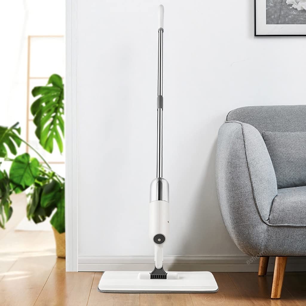 Microfibra Spray MOP, trapeador de Microfibra de Giro de 180 Grados con 35 0ml Botella Recargable Incluye 2 Almohadillas Reutilizables de Microfibra