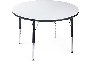 Round Activity Kids Table About 36 Inch (90cm) - Adjustable Height and...