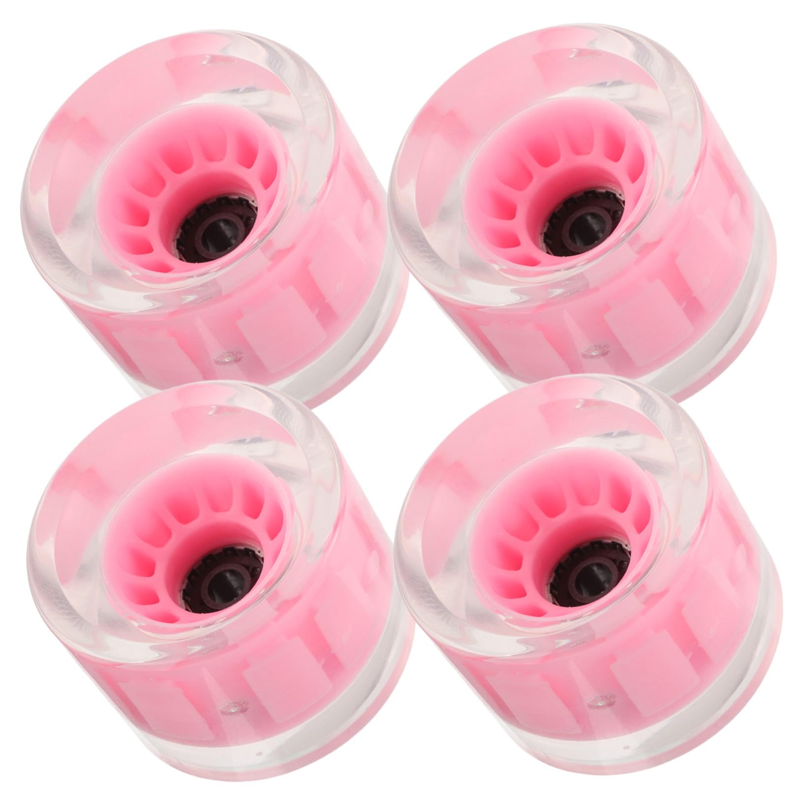 Toddmomy Ruedas de Longboard Iluminadas Rosa, PU, 4 Piezas, Gran