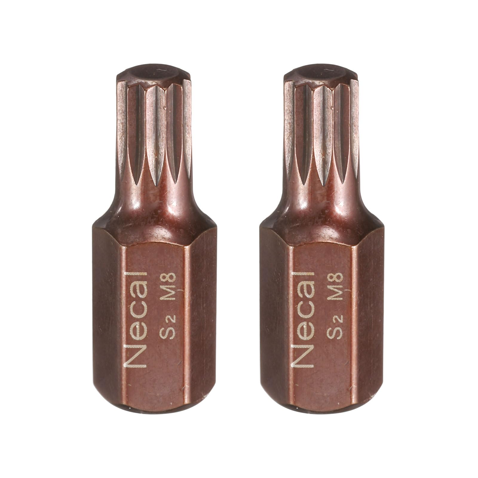 HARFINGTON 2pcs M8 Torx Screwdriver Bit 10mm Hex Shank 30mm Length Magnetic Security Tamper Proof 12 Point Head Hex Bits S2 Steel Screw Driver Bit