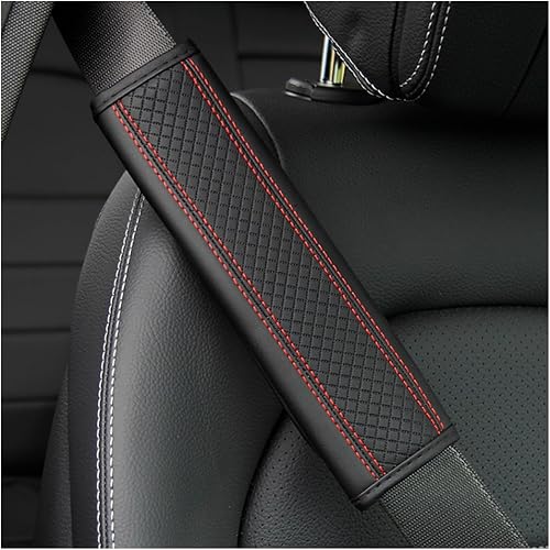 Miniatura 7 de Osilly 2 fundas para cinturón de seguridad de automóvil, protección de hombro de fibra de carbono, suave para cinturón de seguridad de automóvil,