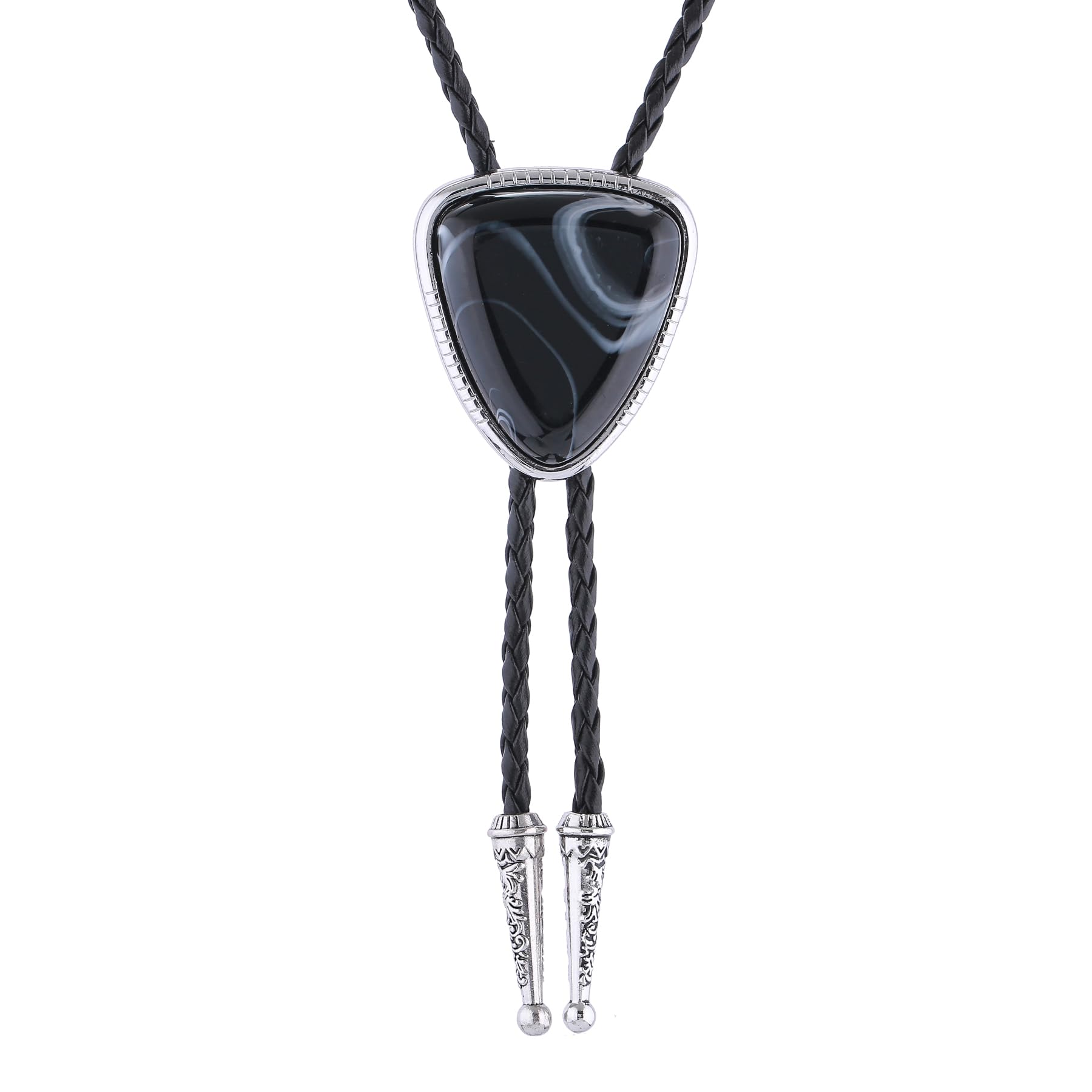 Btilasif Bolo Tie for Men, Western Tie Cowboy Necklace Neckties, Cowboy Halloween Costume Accessories, Men Gifts for Husband Dad, Black