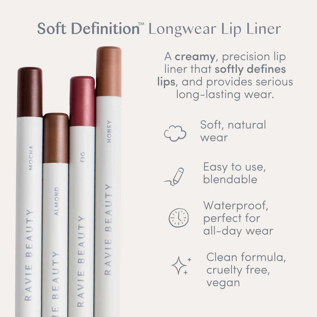 Ravie Beauty Soft Definition™ Longwear Lip Liner – Smudge-Resistant, Waterproof Precision Pencil for Effortless Shaping – Vegan & Cruelty-Free All-Day Wear Lip Definition (Honey) - Image 4