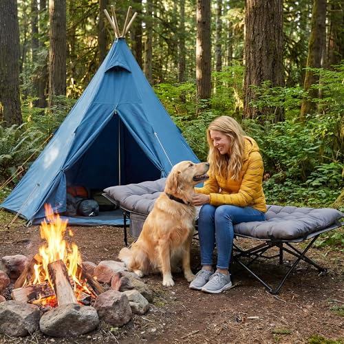 Sekey Feldbett Klappbar XXL, 190 x 71 x 35 cm überbreit, Campingbett inkl. Matratze, verstärkte Stahlrohre und hochwertiges Oxford-Gewebe – ideal als Gästebett für Garten und Camping
