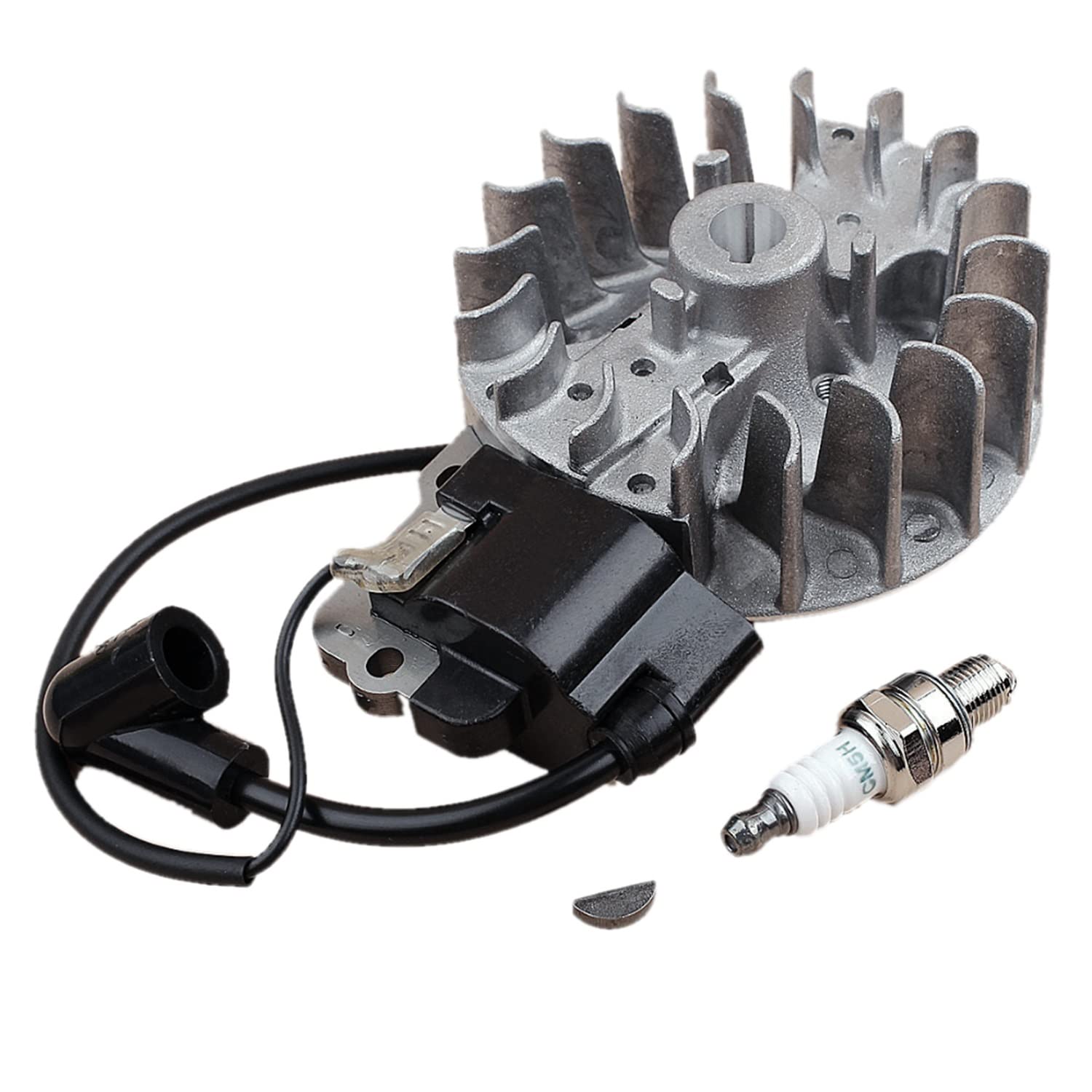 Repuestos para herramientas eléctricas de exterior Módulo de bobina de encendido Flywheel Kit de enchufe de bujía Ajuste GX25 GX25N Mini motor del motor HHT25S FG110 Cortadora de césped Piezas para he