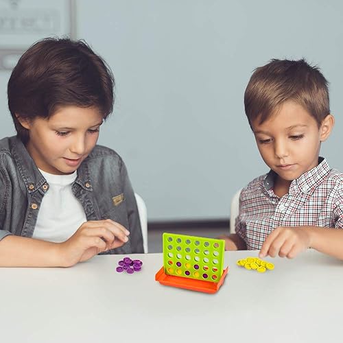 Miniatura 5 de Gamie Juego de 4 en fila (juego de 4) – Juegos de alineación de cuatro clavijas en una fila con tablero plegable y 30 piezas cada una, juegos