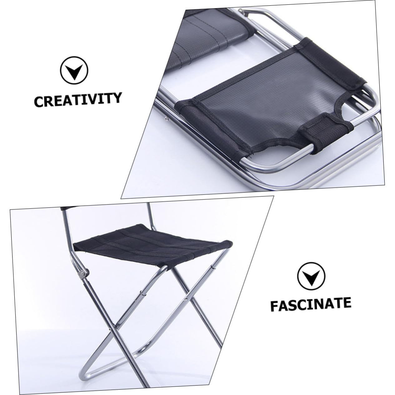 Sgabello Pieghevole in Lega di Alluminio con Schienale Sedia da Campeggio Portatile per Pesca e Giardino Design Stabile e Trasportabile con Borsa di Stoccaggio