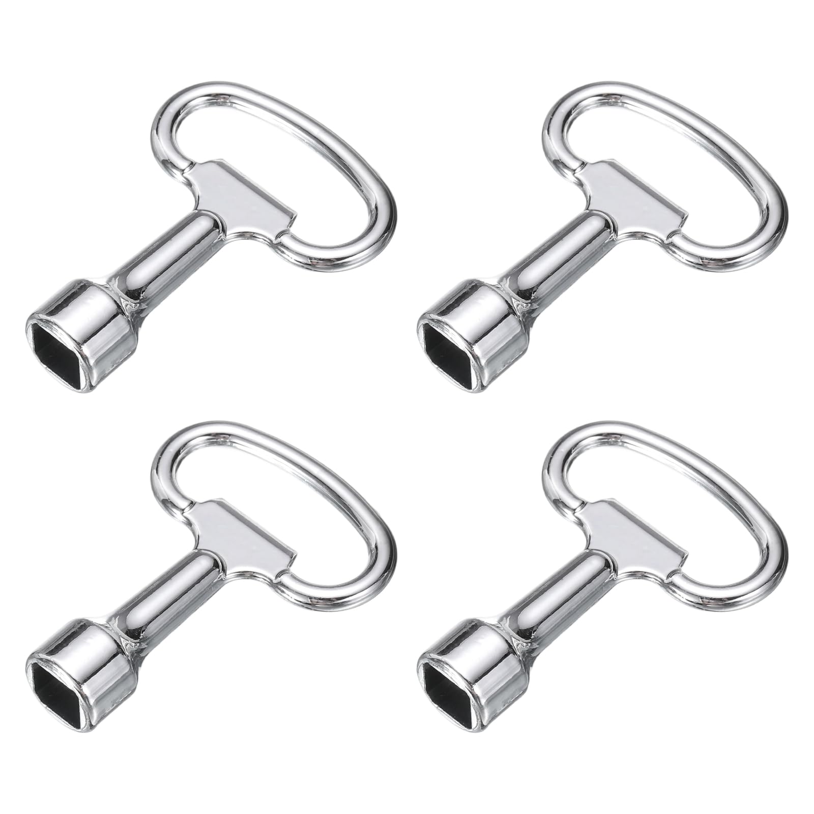 sourcing map Square Socket Spanner Key, 0.33" (8.4mm) Hole Zinc Alloy Universal Utility Spanner Keys 2.11" Length for Electrical Cabinet Water Meter Box Panel Lock (Silver, Pack of 4)