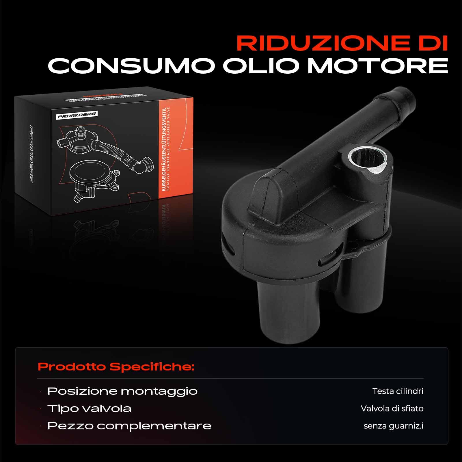 Frankberg Separatore Olio Sfiato del Basamento Compatibile con Golf IV 1J1 Polo 9A 9N B.o.r.a 1J2 A2 8Z0 Cordoba 6K1 6K2 6L2 Ibiza II 6K1 Replace# 036103175C