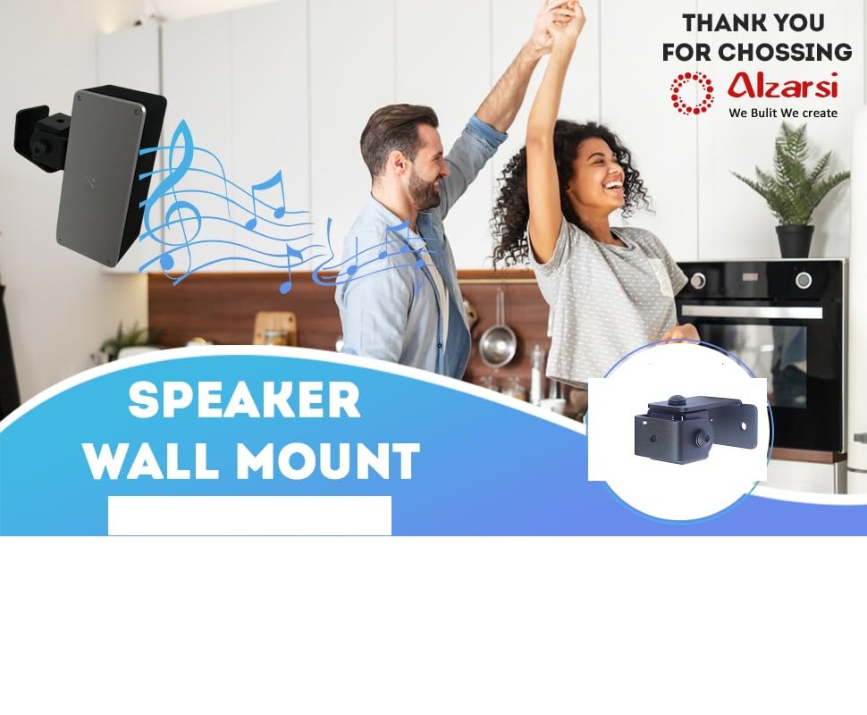 Image of SWM-D2-2H -5P - Speaker Wall Mount Stand - Bracket 5 Nos for 5 mm & inch Thread Hole /Keyhole Speakers Universal Speaker Stand (2 Hole clamp)
