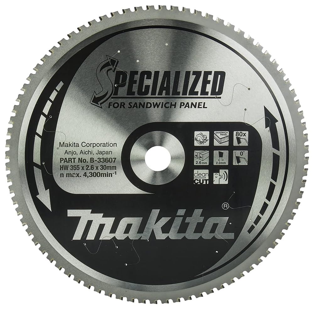 Makita B-33607 Specialized Sandwich Panel 355x30x80T, Black, Silver - Image 3