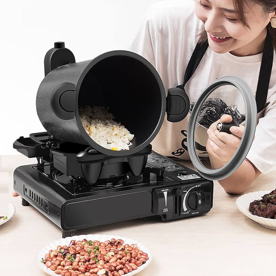 自動回転鍋 Amazon.co.jp: 自動調理機 360°回転式 炒め物機 家庭用