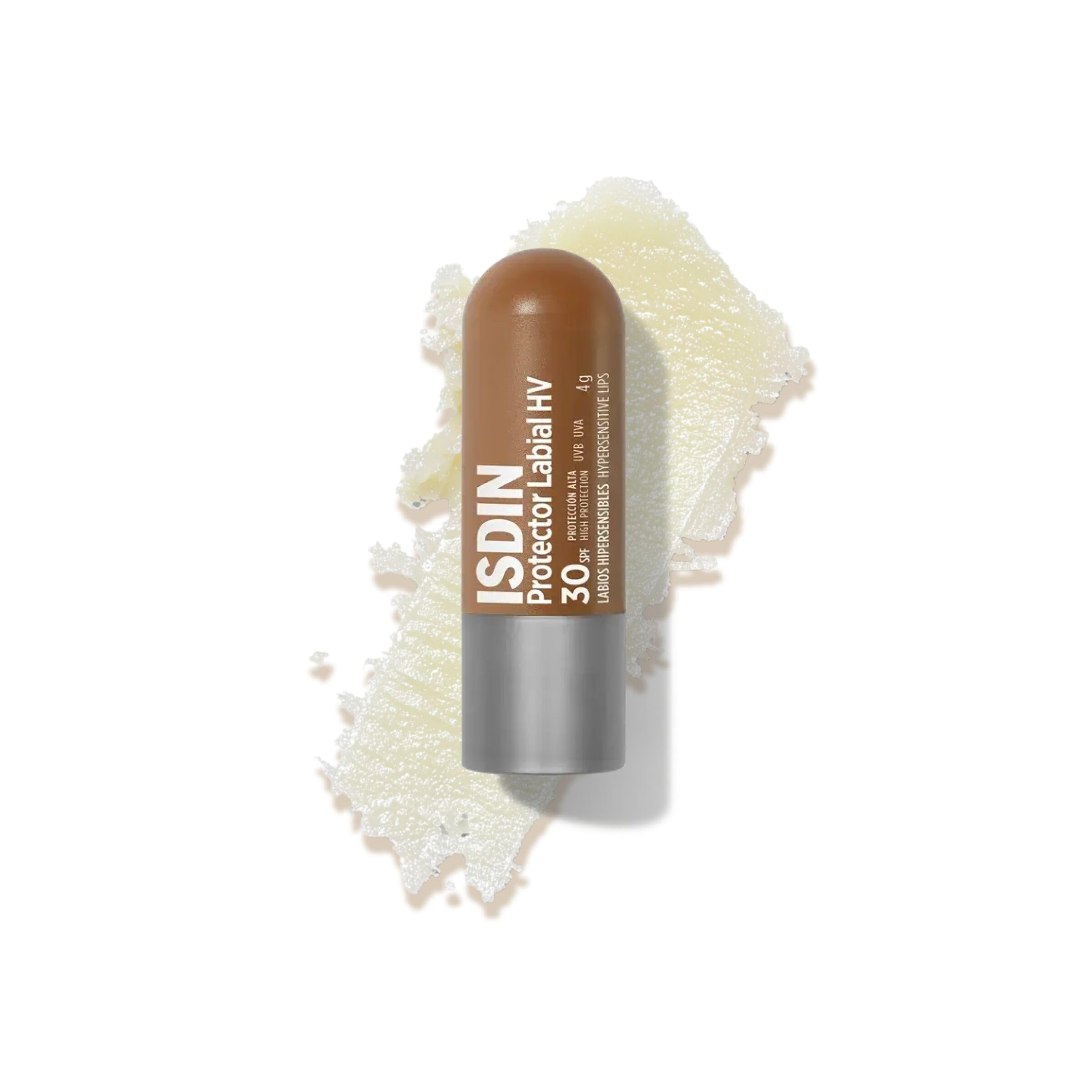 ISDIN Protector Labial HV SPF 30, Para Labios Hipersensibles al sol, Nutre en profundidad sin engrasar, Sin Color, 1 Unidad (Paquete de 1)