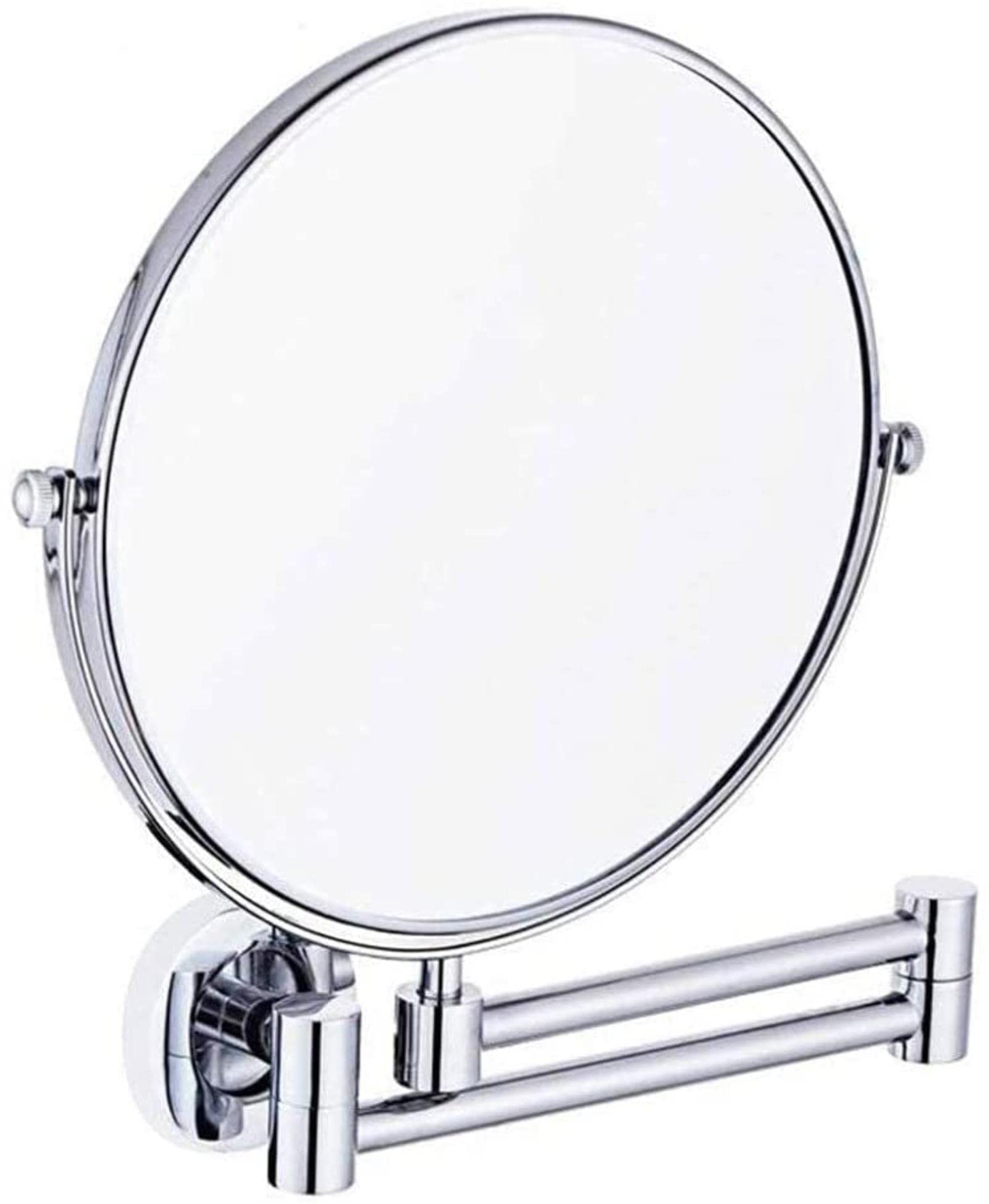 Miroir de maquillage rond argenté haut de gamme à fixation murale stable