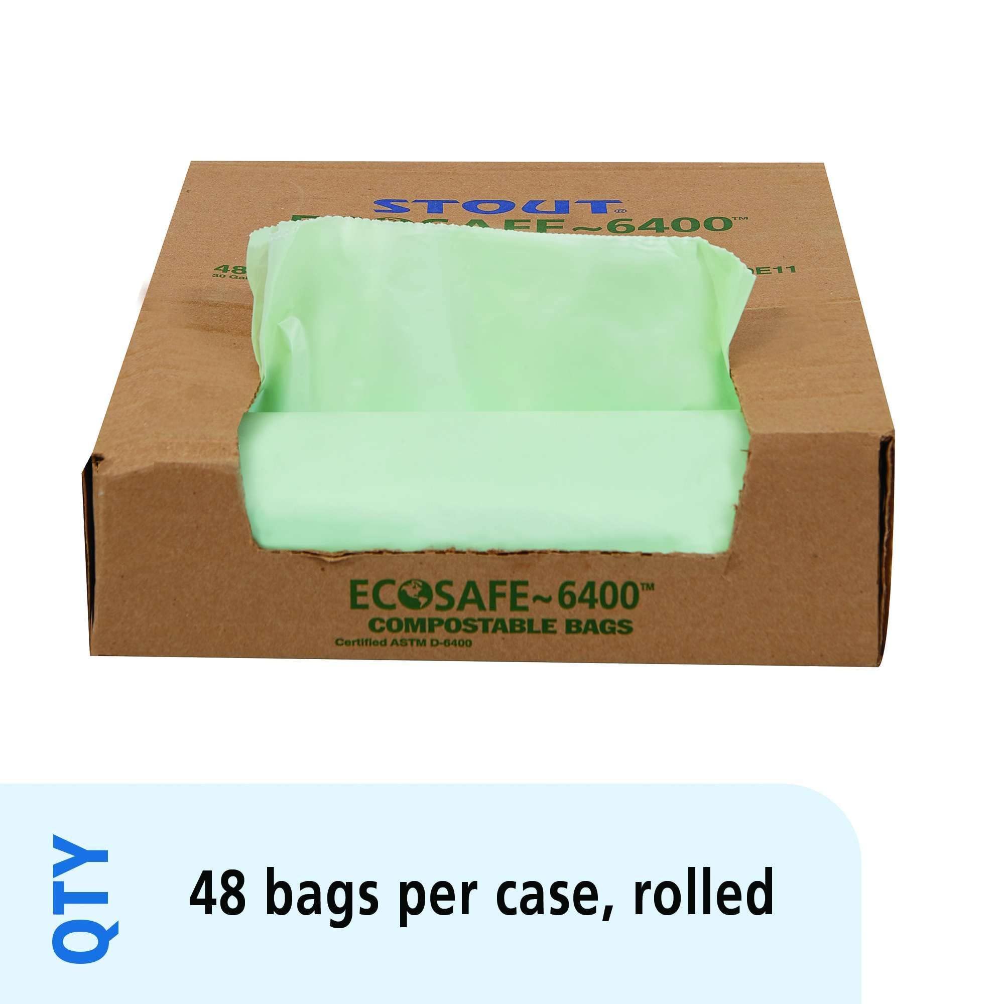 STOUT by Envision E2430E85 EcoSafe-6400 Compostable Bags, 24