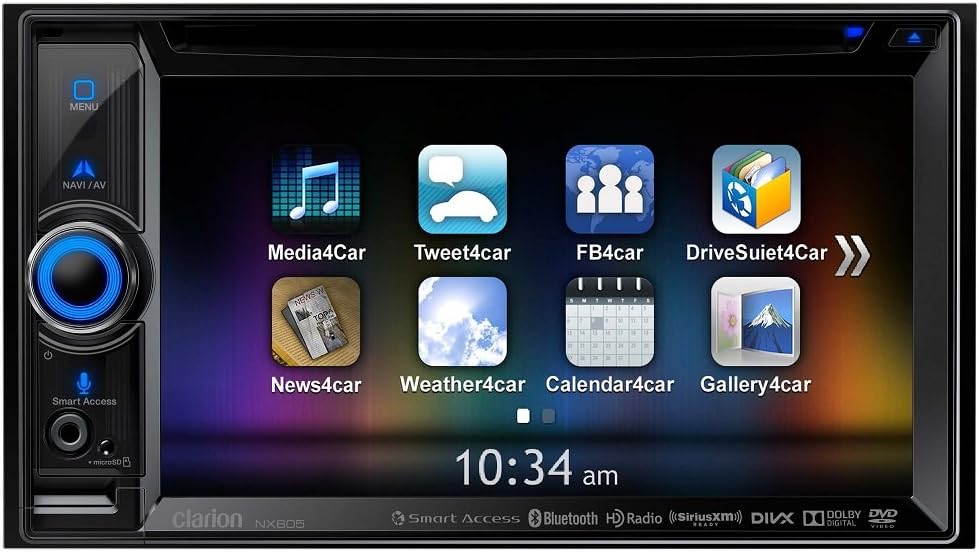 Clarion NX605 2-Din DVD Multimedia Station with Built-In Navigation/Smart Access and 6.2-Inch Touch Panel Control (Discontinued by Manufacturer)