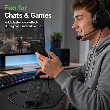 Mini Voice Changer Device Sound Card with 7 Voice Effects for Gaming