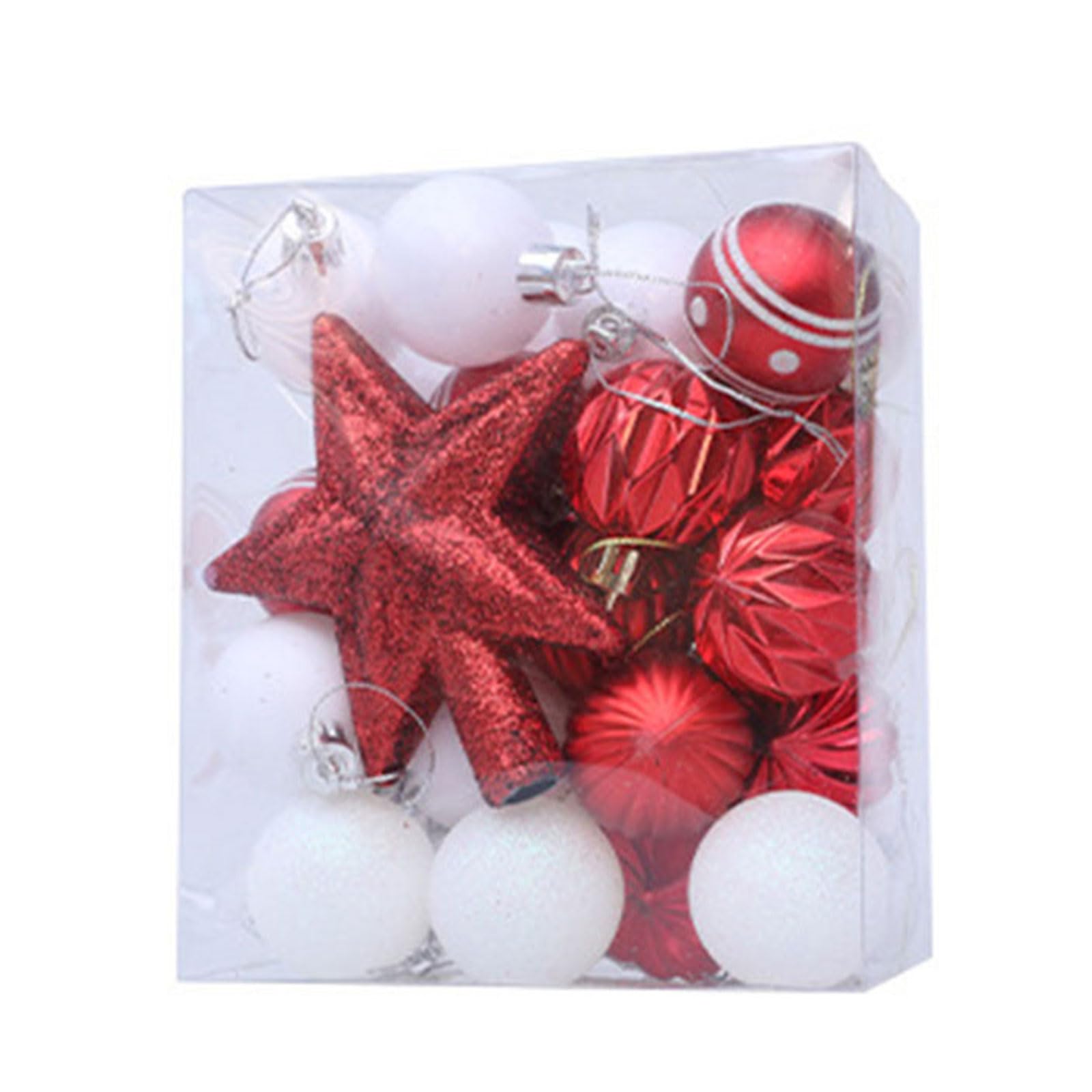 KAQNTUD Pack of 31 Christmas Baubles Baubles Christmas Tree Hanging Ornaments for Wreath Keepsake Winter Holiday Party Centrepieces Holiday Hanging Ornaments