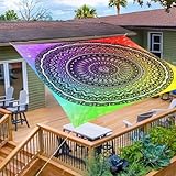 Morbuy Sonnensegel Wasserdicht Rechteckig mit Ösen und Seil, 3D-Druck Sonnensegel Sonnenschutz Windschutz Polyester Stoff für Garten Terrasse Balkon, Camping (150 * 150cm,Bunte Sterne)