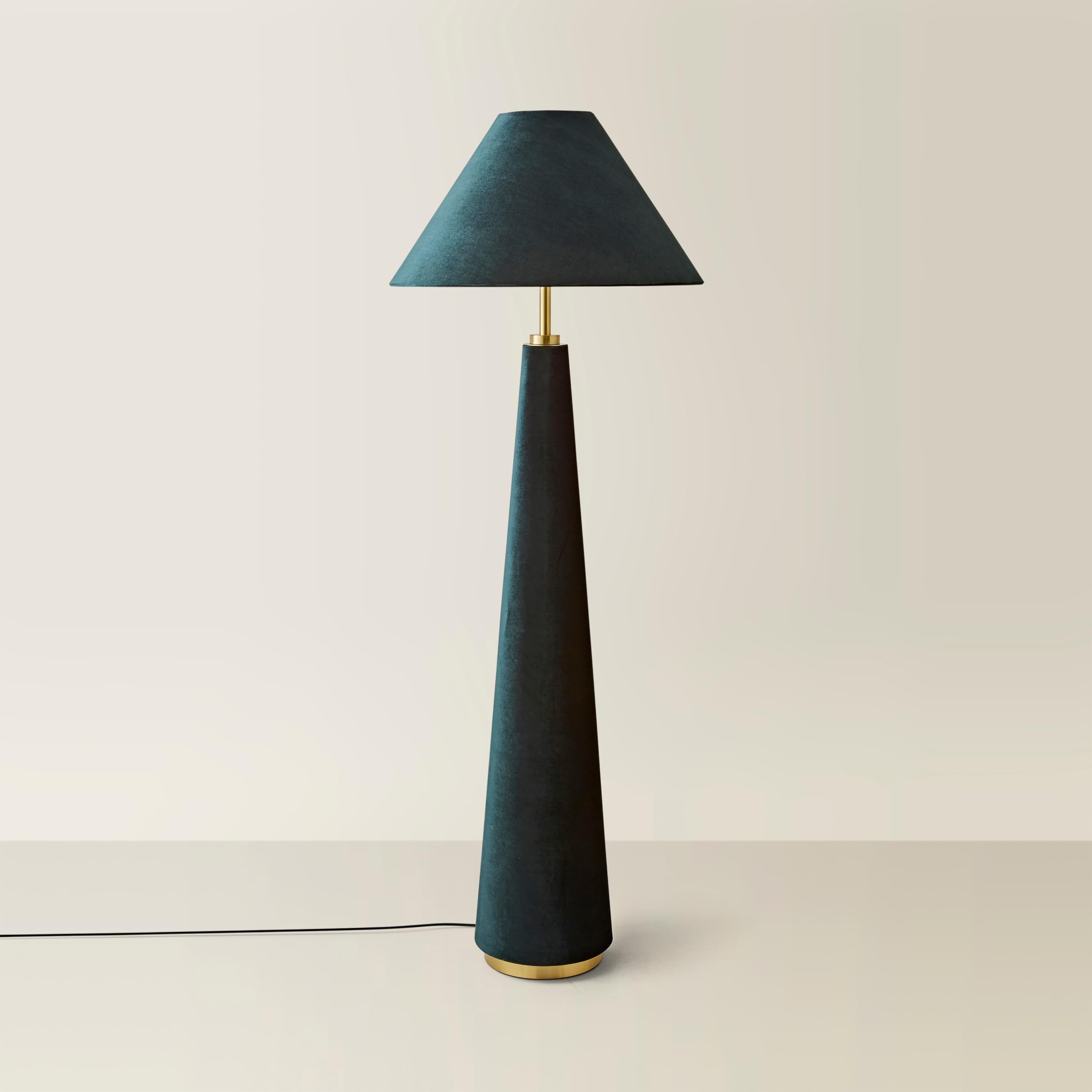 ValueLights | Martha Conical Teal Velvet Midi Floor Lamp | Floor Lamps & Home Improvements Essential