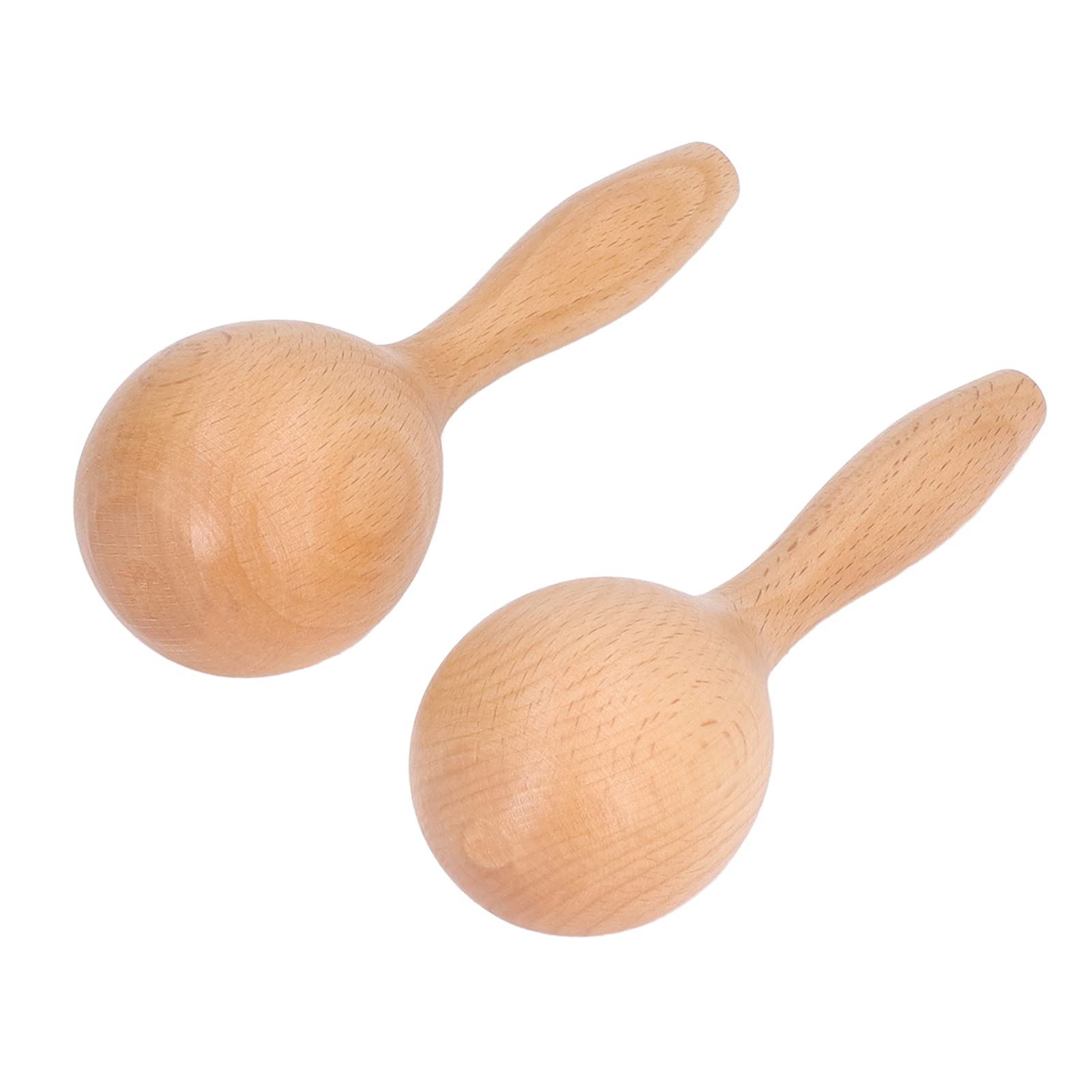 Strumenti a Percussione Manuale Maracas Portatili in Legno di Faggio da 2 Pezzi con Suono Chiaro e Aspetto Lucido per Feste e Concerti, Dimensioni 14x5x5 Cm