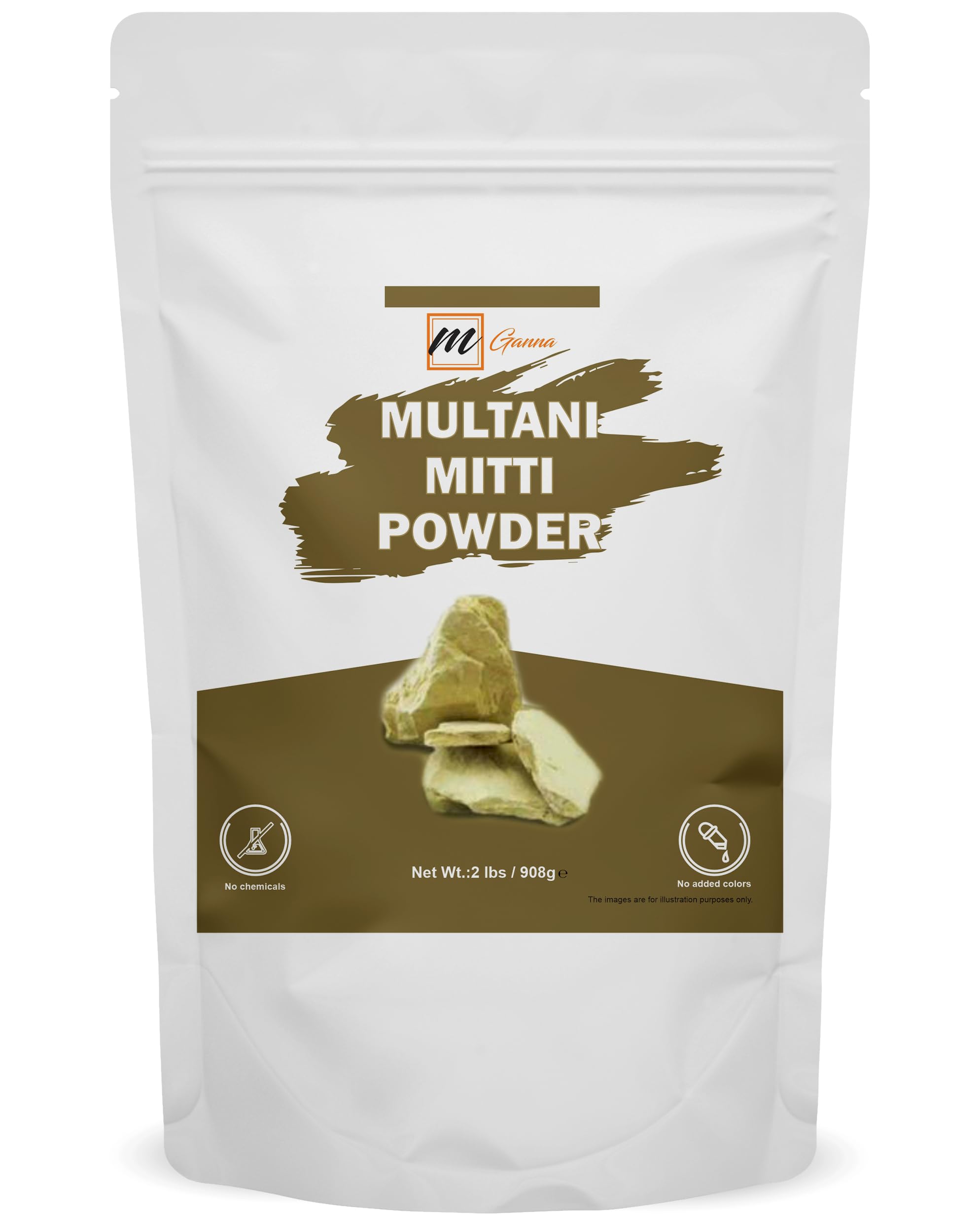 100% Pure Natural 2 Lbs Bulk Pack Purified Multani Mitti Mud | Fullers Earth Clay Powder Cosmetic Grade | Natural Face Mask 908 GMS