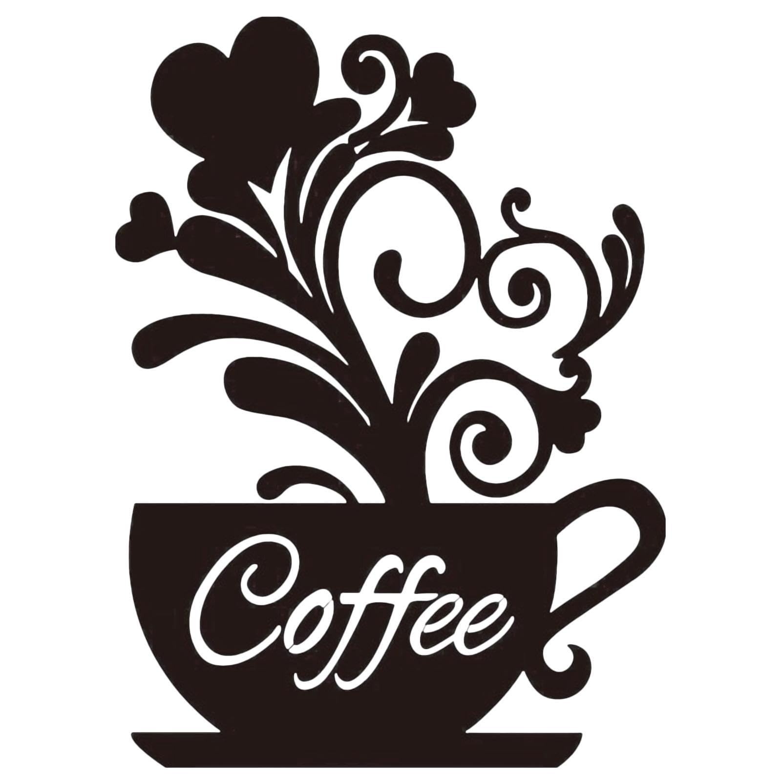 Décoration murale en métal tasse à café aux finitions soignées haut de gamme