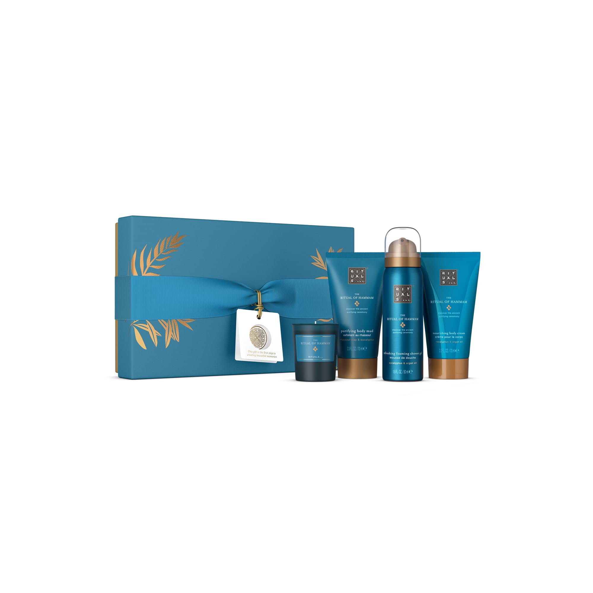 RITUALS Caja de regalo The Ritual of Hammam, Small - Set de baño con productos para el cuidado de la piel con eucalipto y romero - Propiedades purificantes y revitalizantes