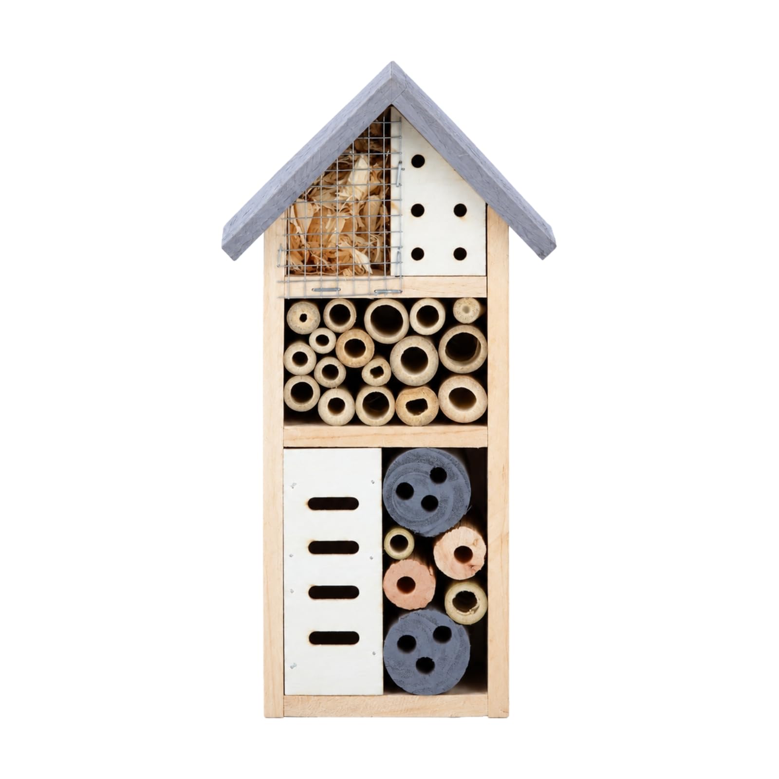 Hotel per Insetti in Legno di Abete e Bambù Facile da Appendere Insettario da Giardino Compatto Insettiera per eri, Terrazza