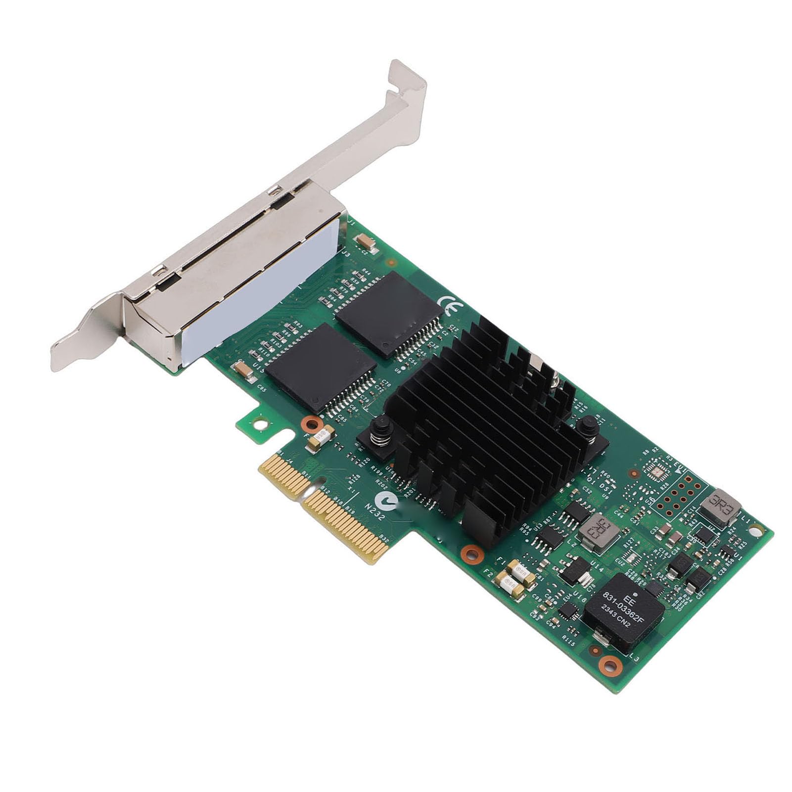 Generic Scheda di Rete Gigabit 1G con 4 Porte RJ45 Adattatore PCIe per Sistemi di Archiviazione di Visione Artificiale di Livello Industriale, per Server Desktop 1 Scheda di Rete PCIe con Staffa