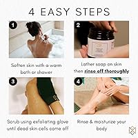 Vista 5 de MoroccanSource - Guante exfoliante corporal Kessa, removedor de piel muerta, guante de ducha para limpieza de piel muerta y limpieza profunda