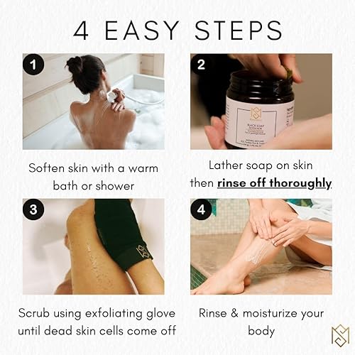 Miniatura 5 de MoroccanSource - Guantes exfoliantes para el cuerpo, removedor de piel muerta, guante de ducha para limpieza de piel muerta y limpieza profunda de