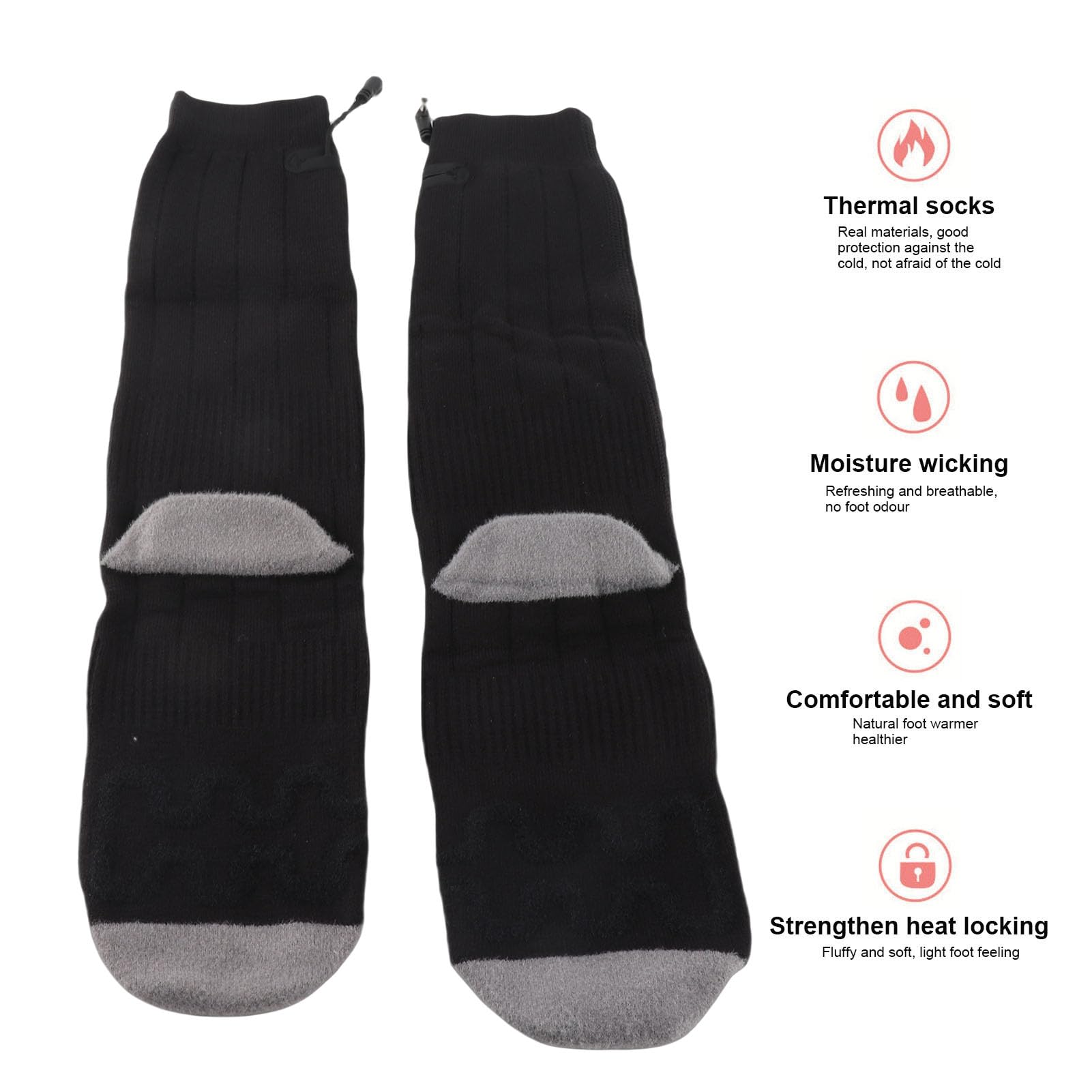Calcetines Térmicos Suaves con Carga USB Batería de 8000 mAh para Acampar y Caminar en Invierno Calor Constante del Pie Calcetines Calefactables Eléctricos Lavables para