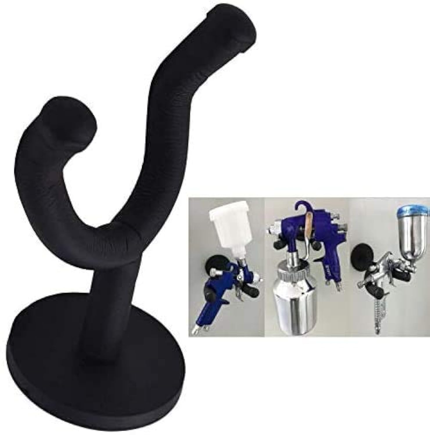 Pmsanzay Magnetic Spray Gun Holder Stand - Portable, Magnet, Black - Holds up to 10 LB - No Scratches, No Spray Gun