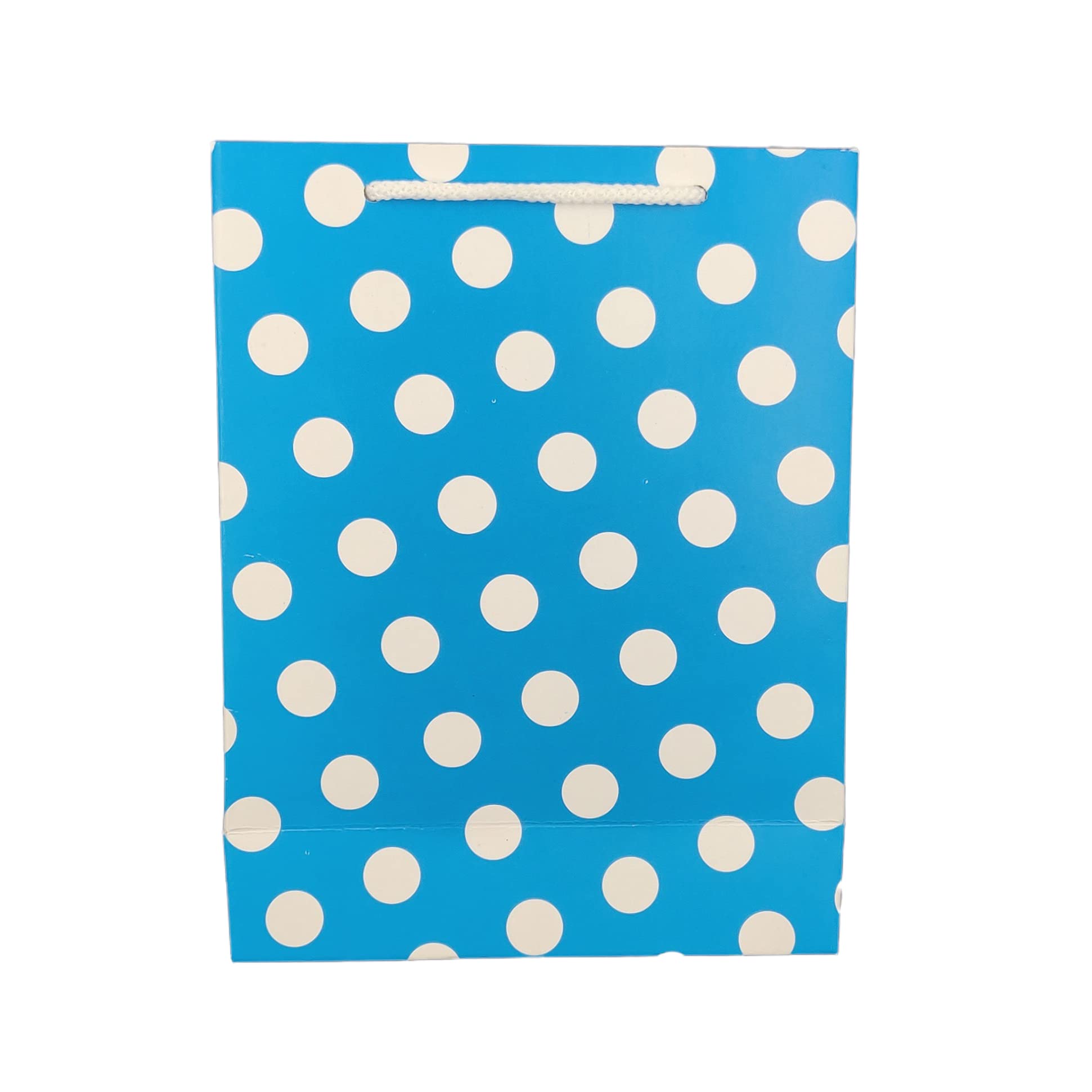 Arrow Paper Products Blue Dotted Design Paper Gift Bags for Return Gifts | Weddings | Birthday | Holiday Gifting & Presents (Size 17.78 x 7.62 x 22.86 cm | Pack of 40) 1
