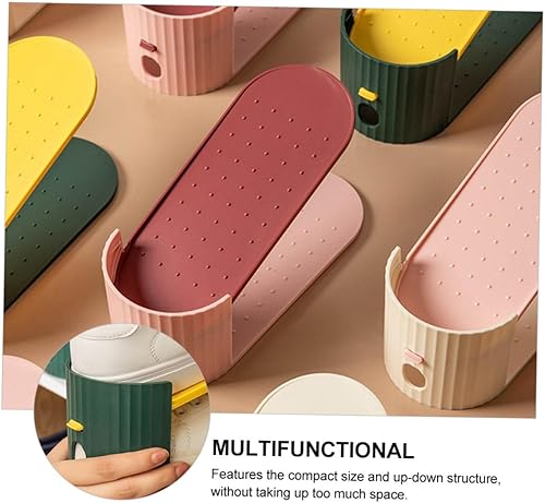 Miniatura 8 de Cabilock Zapatero de almacenamiento para zapatos, 4 piezas, ranuras para zapatos, apilador, ranuras ajustables para zapatos, organizador de zapatos,