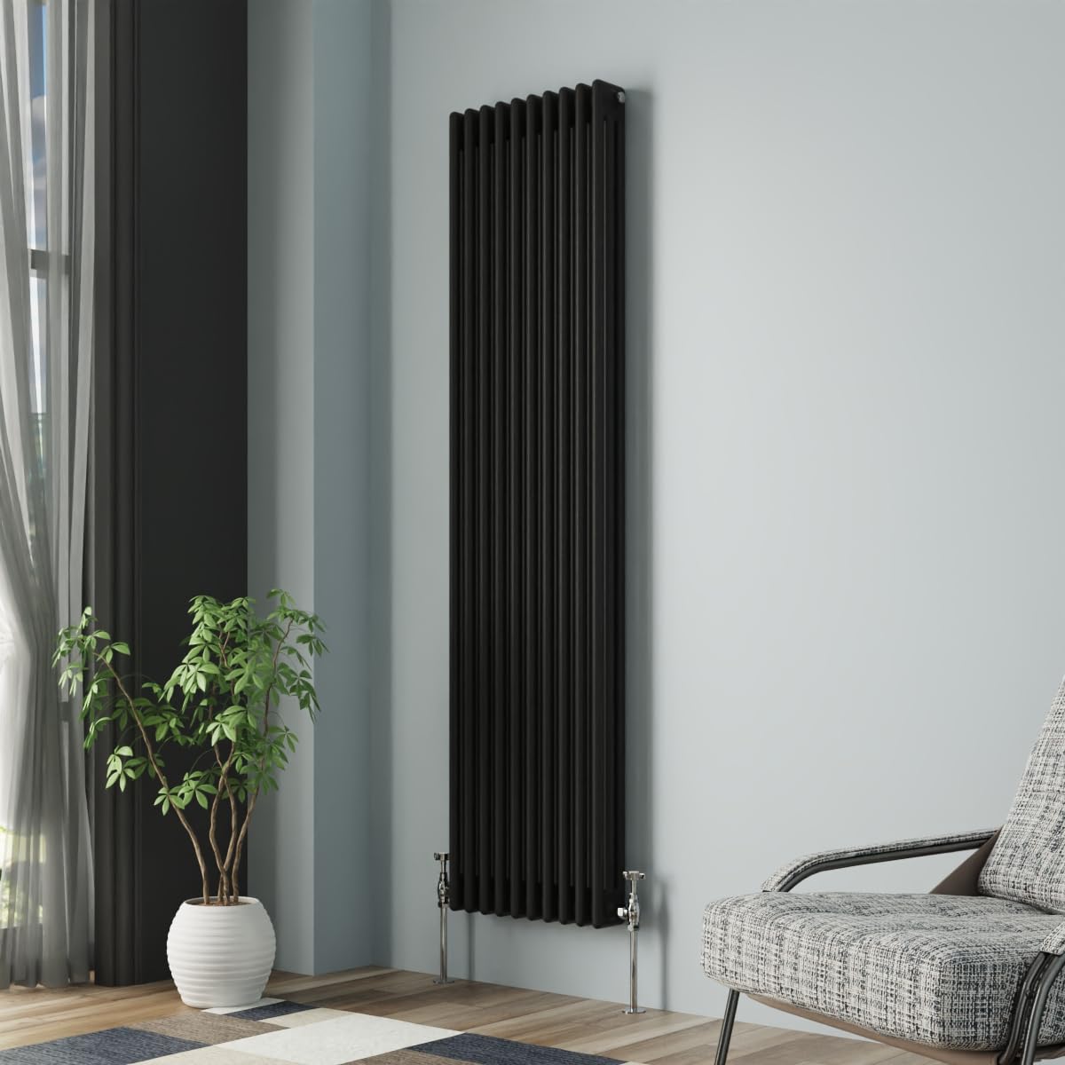 Nrg Black Column Radiator 1800X472mm Triple Cast Iron Rads