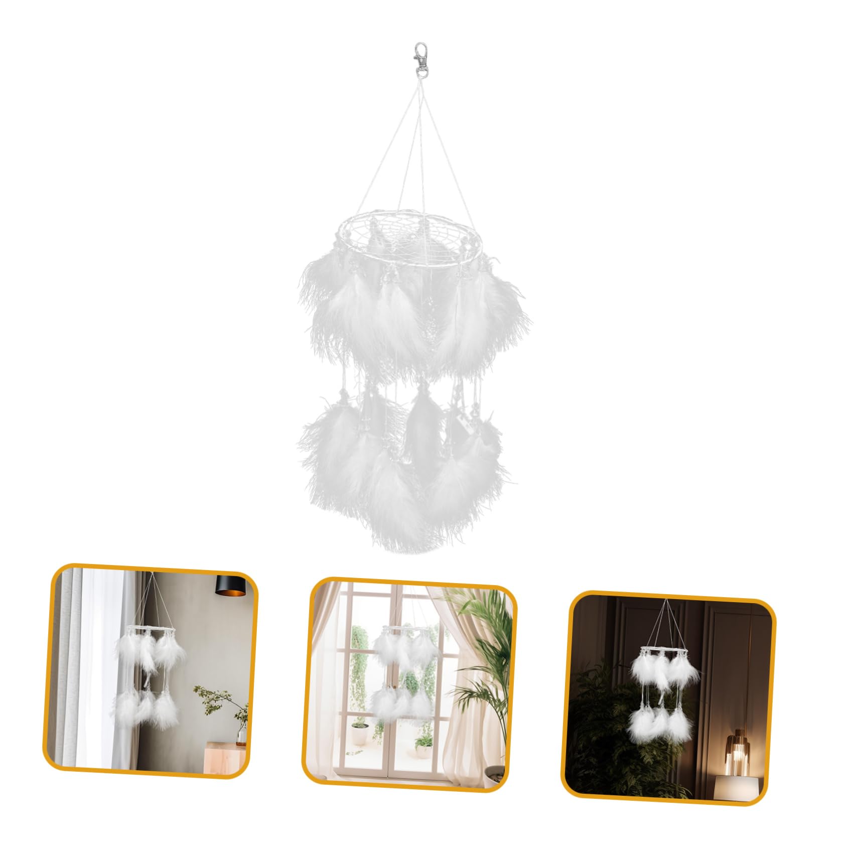 STOBAZA Dream Catcher Pendant Boho Decor Macrame Home Decor Large Dream Catchers for Girls Heart Shape Wind Chime Pendant