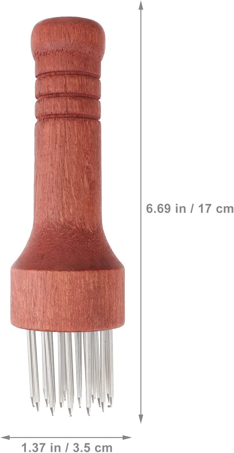 Food Hammer Stainless Steel Meat Tenderizer Mallet Wood Handle Meat Needle Food Gadget Beef Pork Chicken