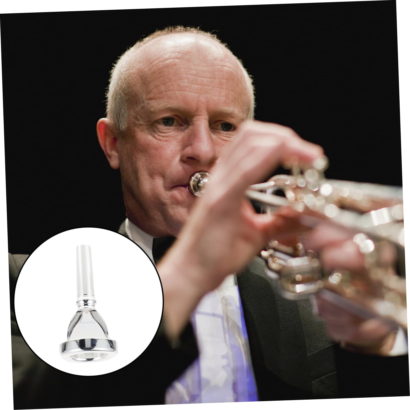 OFFSCH Elegant French Horn Accessory Silver Mouthpiece Practice Device Replacement for Old or Damaged Horns