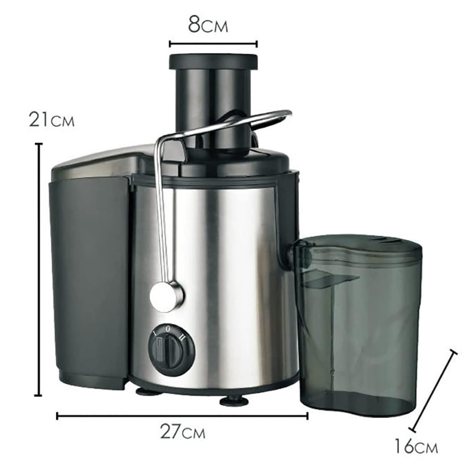 Estrattore di succo centrifugo, estrattore di succo elettrico da 800 W, estrattore di succo portatile intelligente in acciaio inossidabile, estrattore di succo di frutta e verdura intera