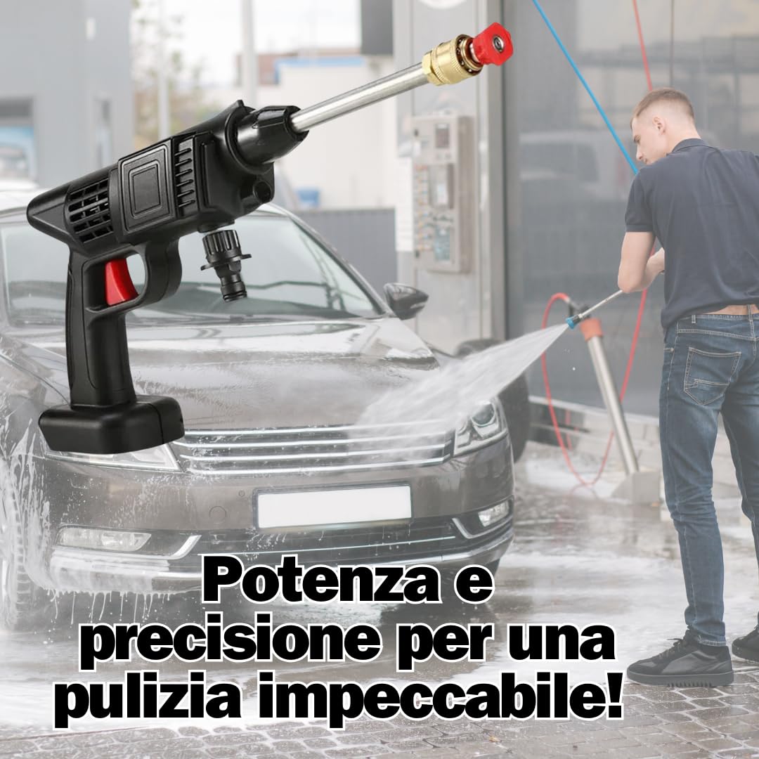Mini soplador a batería para hojas con turbocompresor e hidrolimpiadora a batería potente, velocidad del aire hasta 126 km/h, equipado con 2 baterías de 48 V 3000 mAh (soplador e hidrolimpiadora)