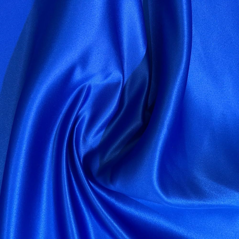 EU Fabrics Duchess Satin Polyester Fabric | Bridal Satin Material for Wedding and Prom Dresses | High-Quality Dressmaking Fabric for Drapes, Curtains, and Dancewear (Royal, Sample 10CM X 10CM)