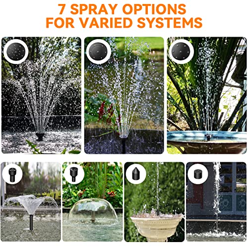 Image of POPOSOAP Solar Water Pump Outdoor, 30 Watt Solar Powered Water Pump with 430GPH Solar Pump, 7 Nozzles, 6.6 Tubing DIY Water Feature for Pond, Fountain, Pool, Garden, Backyard