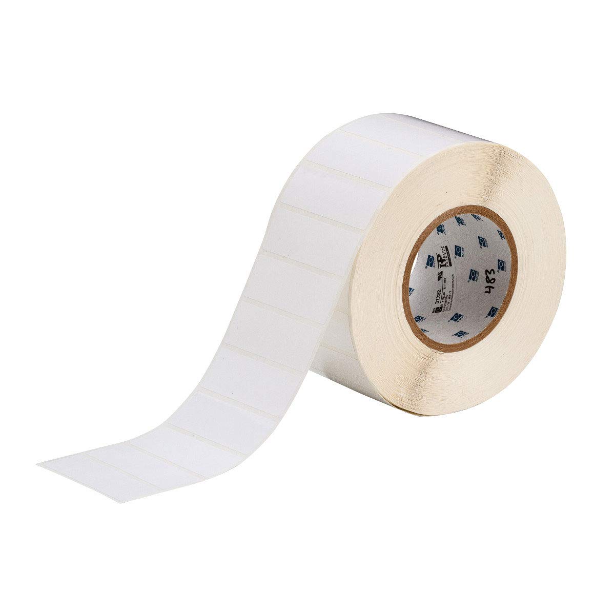 Brady THT-18-422-3 3" Width x 1" Height, B-422 Permanent Polyester, Gloss Finish White Thermal Transfer Printable Label (3000 per Roll)