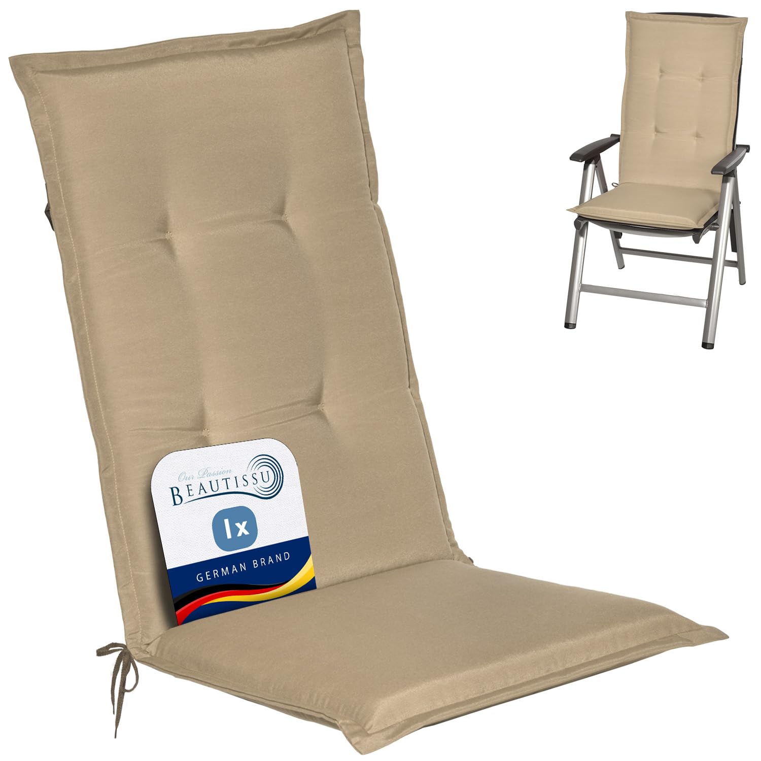 Beautissu Highback Outdoor Chair Cushions for Garden Chairs with Backs Seat โ image 1