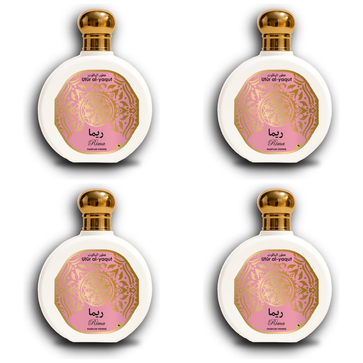 Utur Al-Yaqut Rima - Profumo da donna, EDP, 100 ml, confezione da 4 pezzi